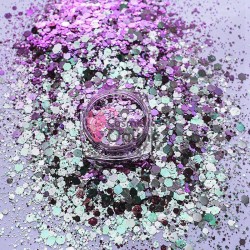 Decor pentru unghii NADP043LL Paiete cu sclipici decor unghii Cameleon Shift Chunky HX07 Teal-Violet